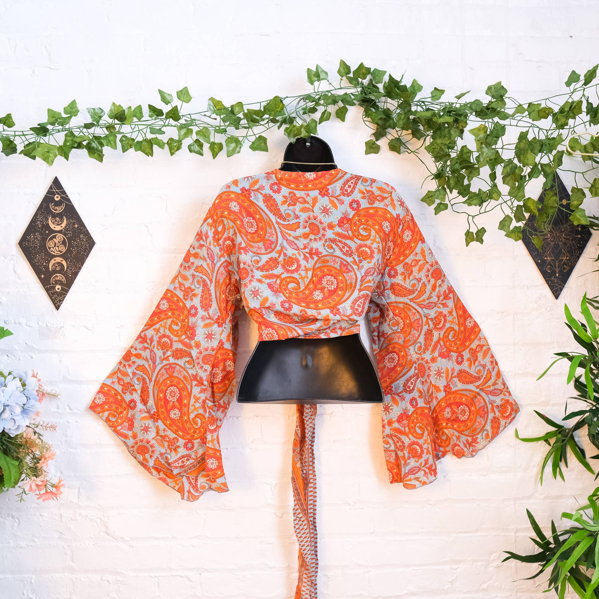 Karma Nepal Crafts - Wholesale Blouse - Women's - Bohemian  Style Bell Sleeve Wrap Top 4