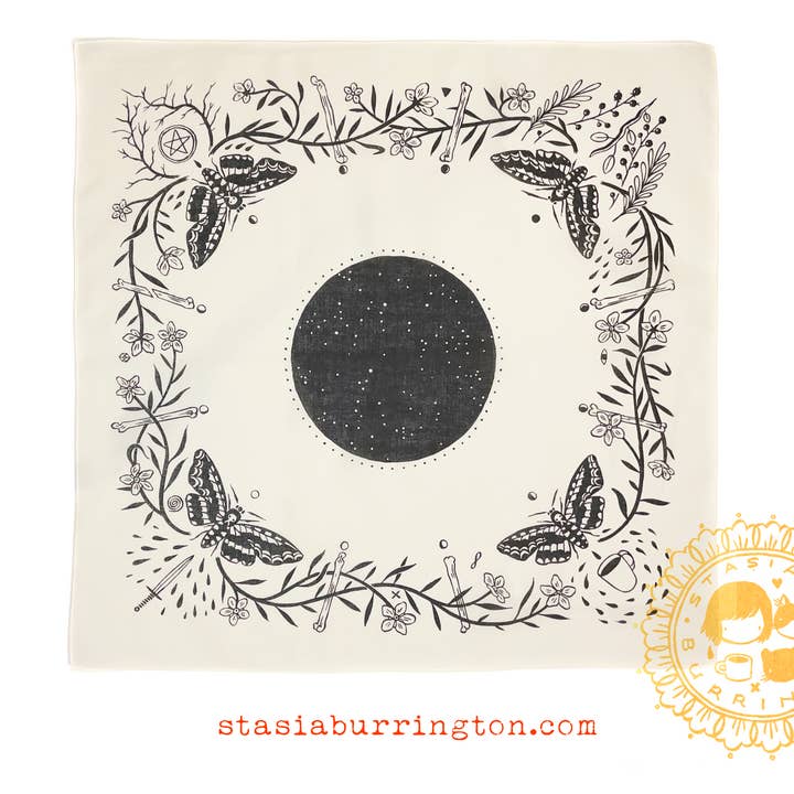 Bandana - Wanderer Cloth - Cotton Silkscreened Handkerchief for wholesale by Stasia Burrington Illustration