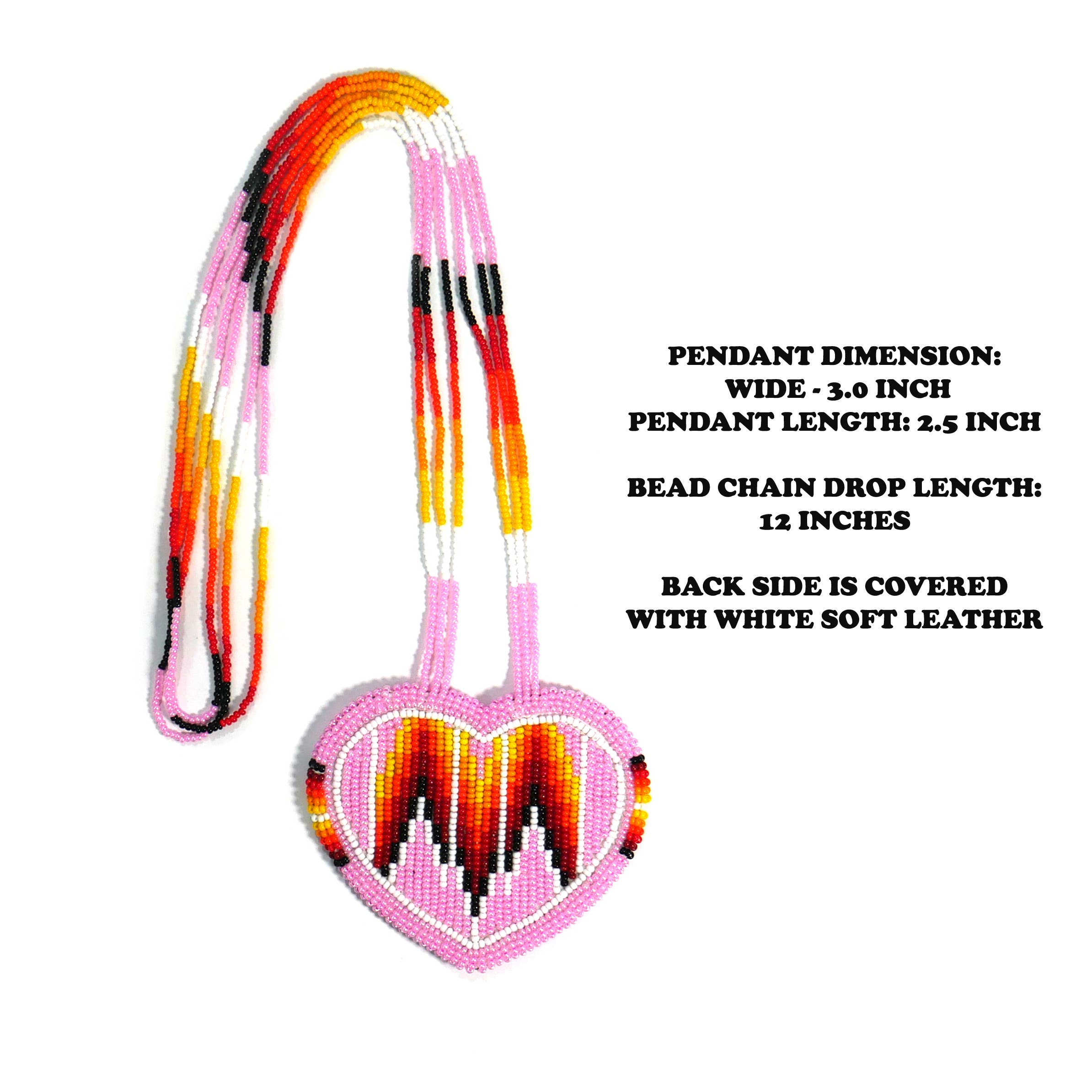 KANGURAH - Wholesale Pendant/Charm Necklace - Native American Style Beaded Heart medallions1