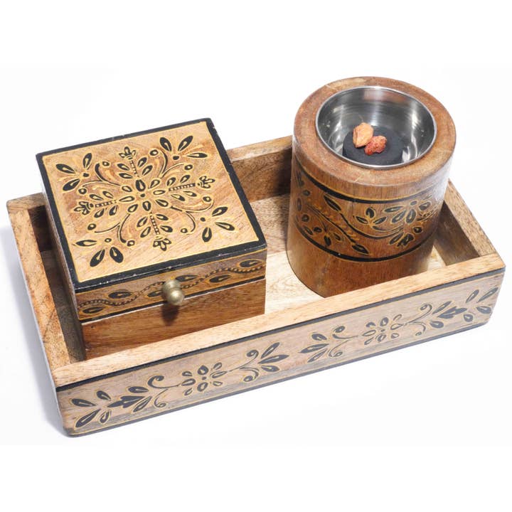 R. Expo/Song of India - Wholesale Incense Holder - Resin Burner with box and tray gift set