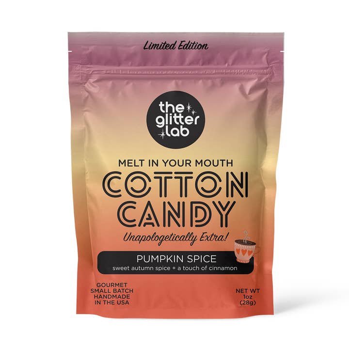 Pumpkin Spice Gourmet Cotton Candy - Small Batch Treats for wholesale by The Glitter Lab