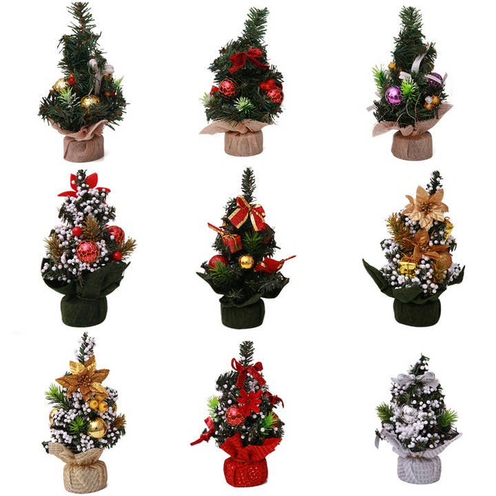 Assorted Small Christmas Tree Ornaments for Tabletop for wholesale by Tourtiwi