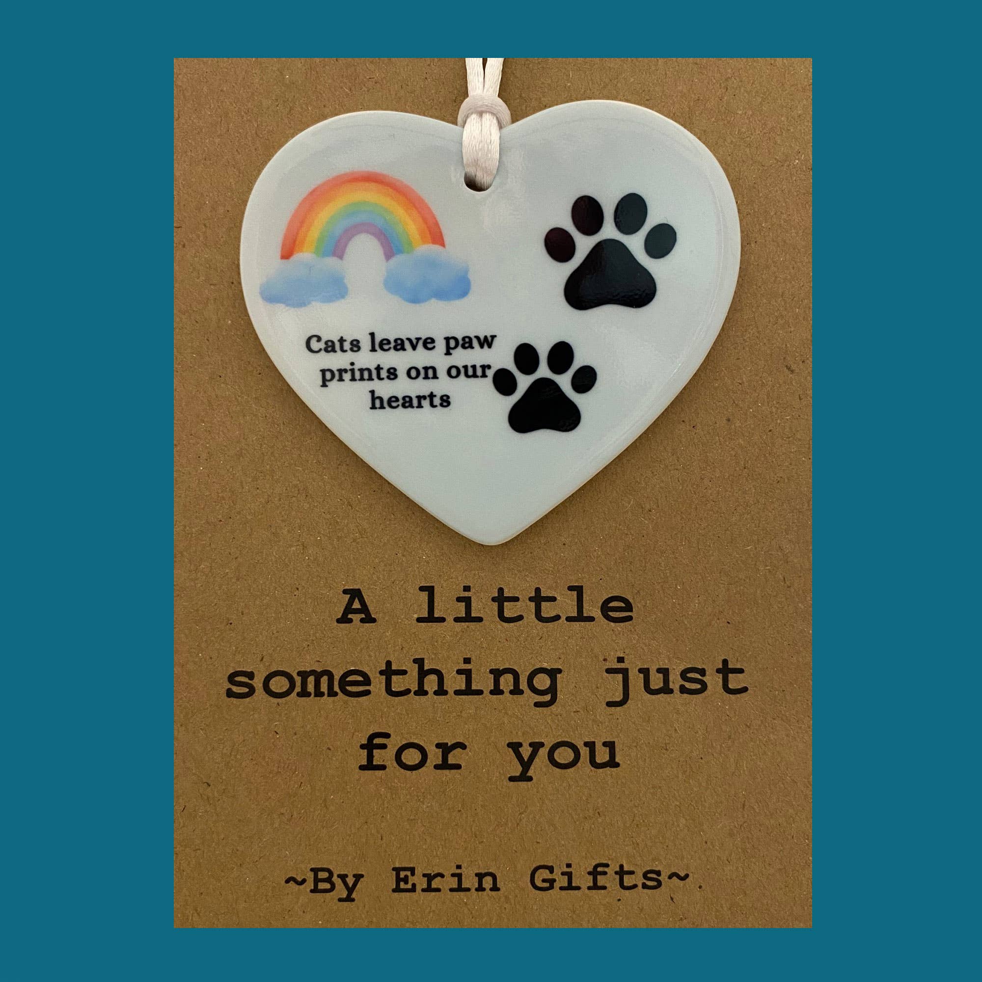 By Erin Cards and Gifts Ltd - Wholesale Everyday Greeting Card - A Little Something - Cats Leave... Card & Ceramic Keepsake 3