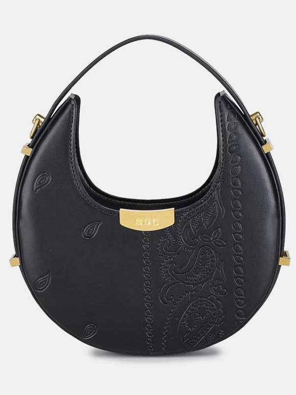 Sac Luna noir à motif cachemire pour la vente par Dos Femmes