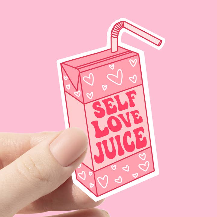 Bonita pegatina motivacional de Self Love Juice Box para venta al por mayor de Chlo Ranae Co