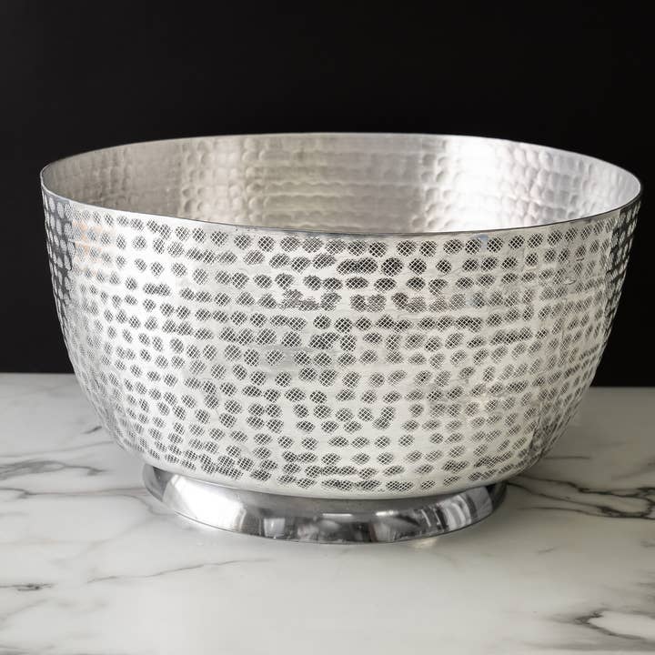 Cuenco o tarro redondo martillado con flores doradas para venta al por mayor de India Handicrafts Inc