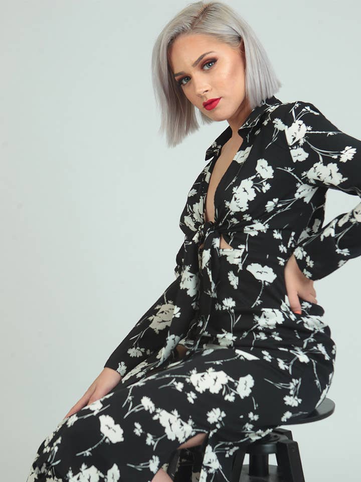 Evon Paris - Floral print dress for wholesale by Evon Paris