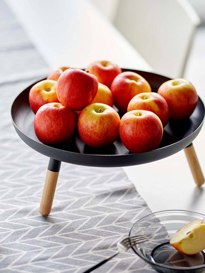 Countertop Pedestal Tray - Steel + Wood for wholesale by Yamazaki Home