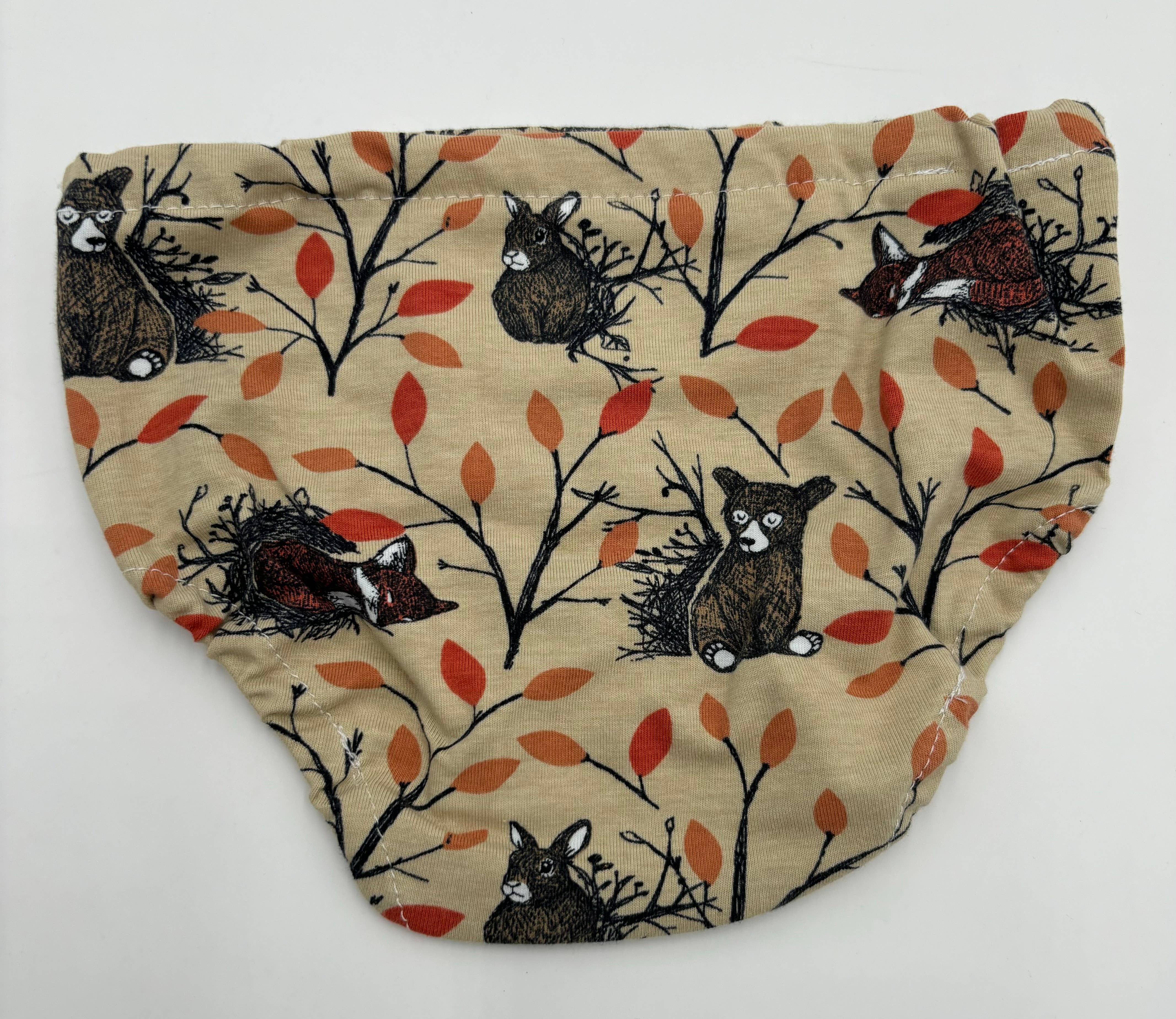 Ecopitchoun - Wholesale Underwear/Diaper Cover - Baby - BIO baby panties in blue, green, ochre, beige animal colors3