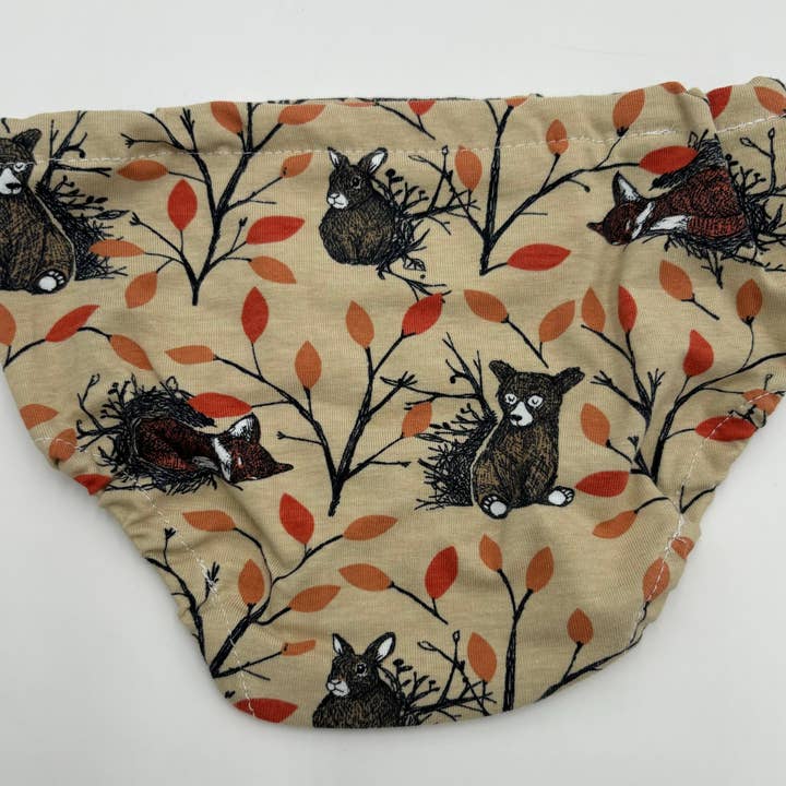 Ecopitchoun - Wholesale Underwear/Diaper Cover - Baby - BIO baby panties in blue, green, ochre, beige animal colors3