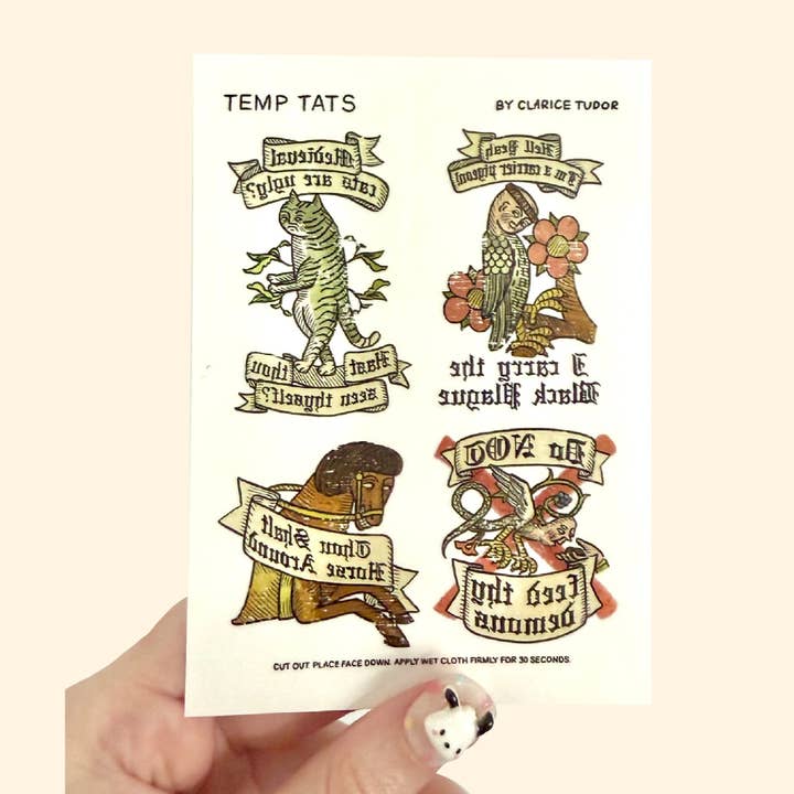 Clarice Tudor - Wholesale Temporary Tattoo - Medieval Temp Tats Sheet2