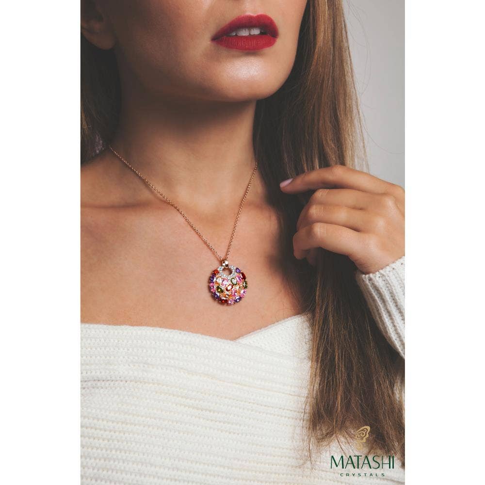 Matashi - Wholesale Pendant/Charm Necklace - Rose Gold Plated Necklace wit Sea Inspired Encrusted Pendant2