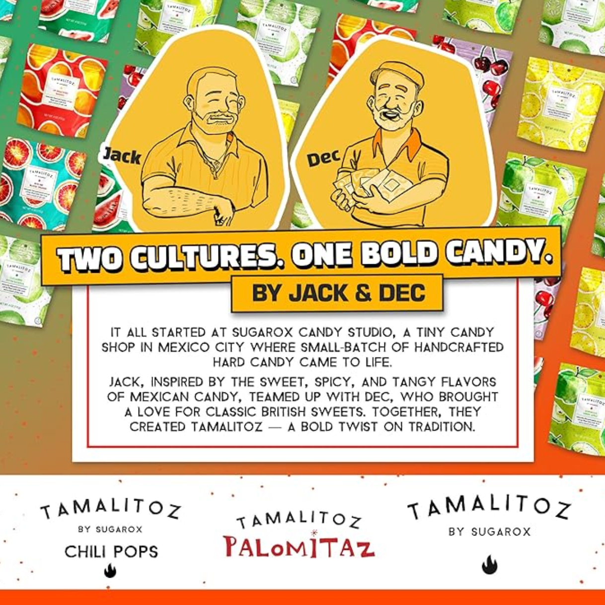 Sugarox Candy Studio LLC - Vendita all'ingrosso Caramelle dure - Caramelle Tamalitoz al Tamarindo Piccante - Confezione da 125