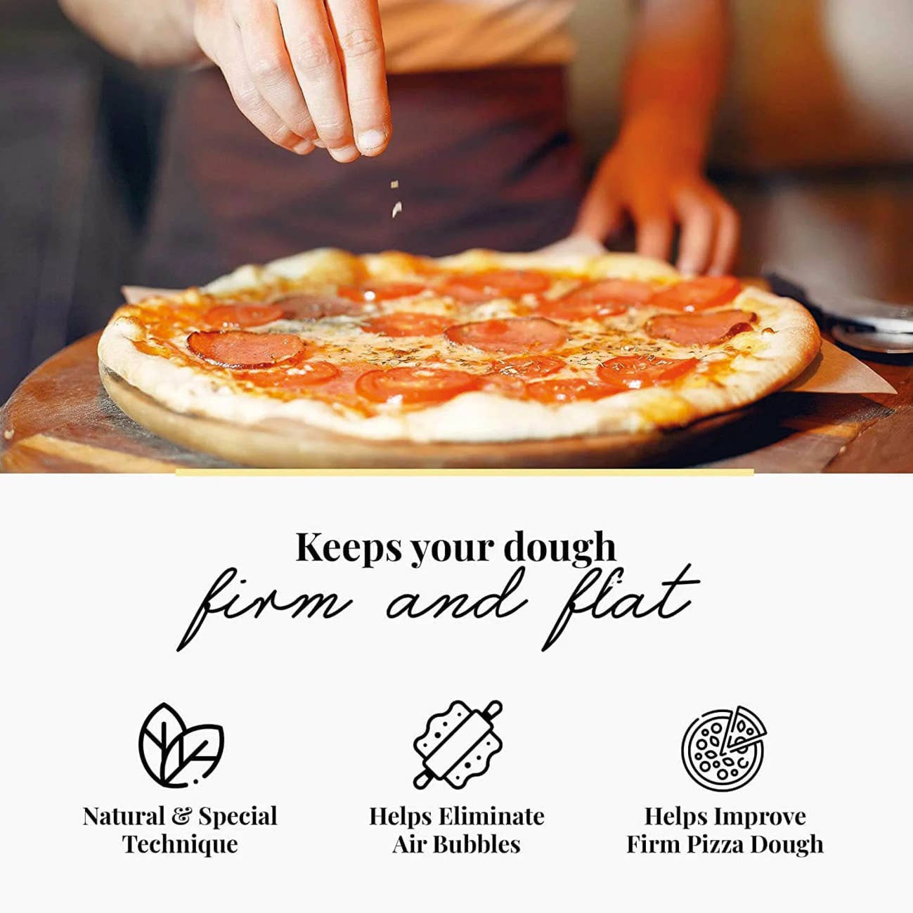 Tuuli GmbH – Engroshandel kagerulle – Træ-pizzarullejern i bøg - fransk kagerulle 40 cm6