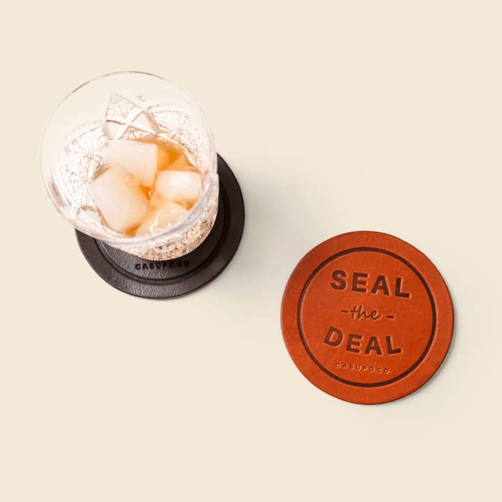 Premium Leather Coasters | Custom Corporate Gift - 100 Unit Minimum for wholesale by CASUPO