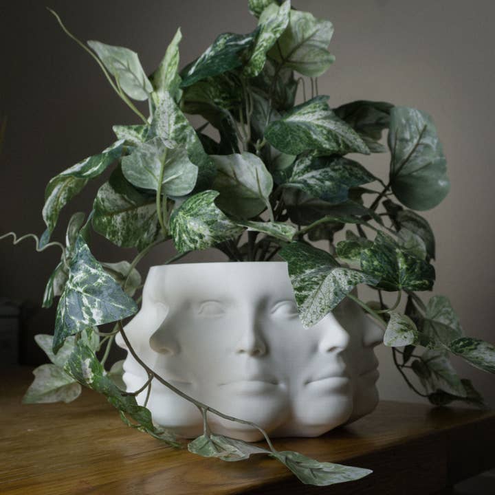 alterly – wholesale Plant pot – Multi-Face Planter, Face Plant Pot -3D Printed Plastic-White