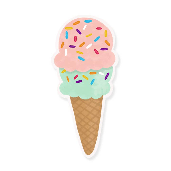 Ice Cream Cone Sticker for wholesale by Slightly Stationery