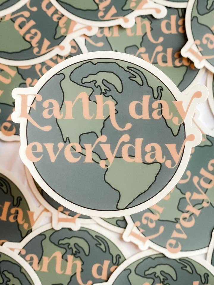 Clear Earth Day Sticker | Earth Day Everyday Sticker voor wholesale door Detty Designs