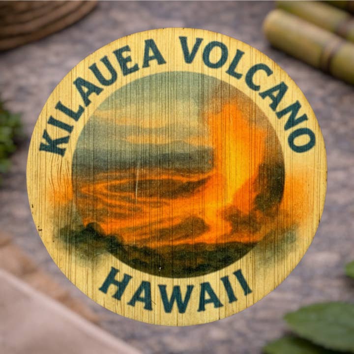 Kilauea-vulkaan voor wholesale door Bamboo Wood Stickers
