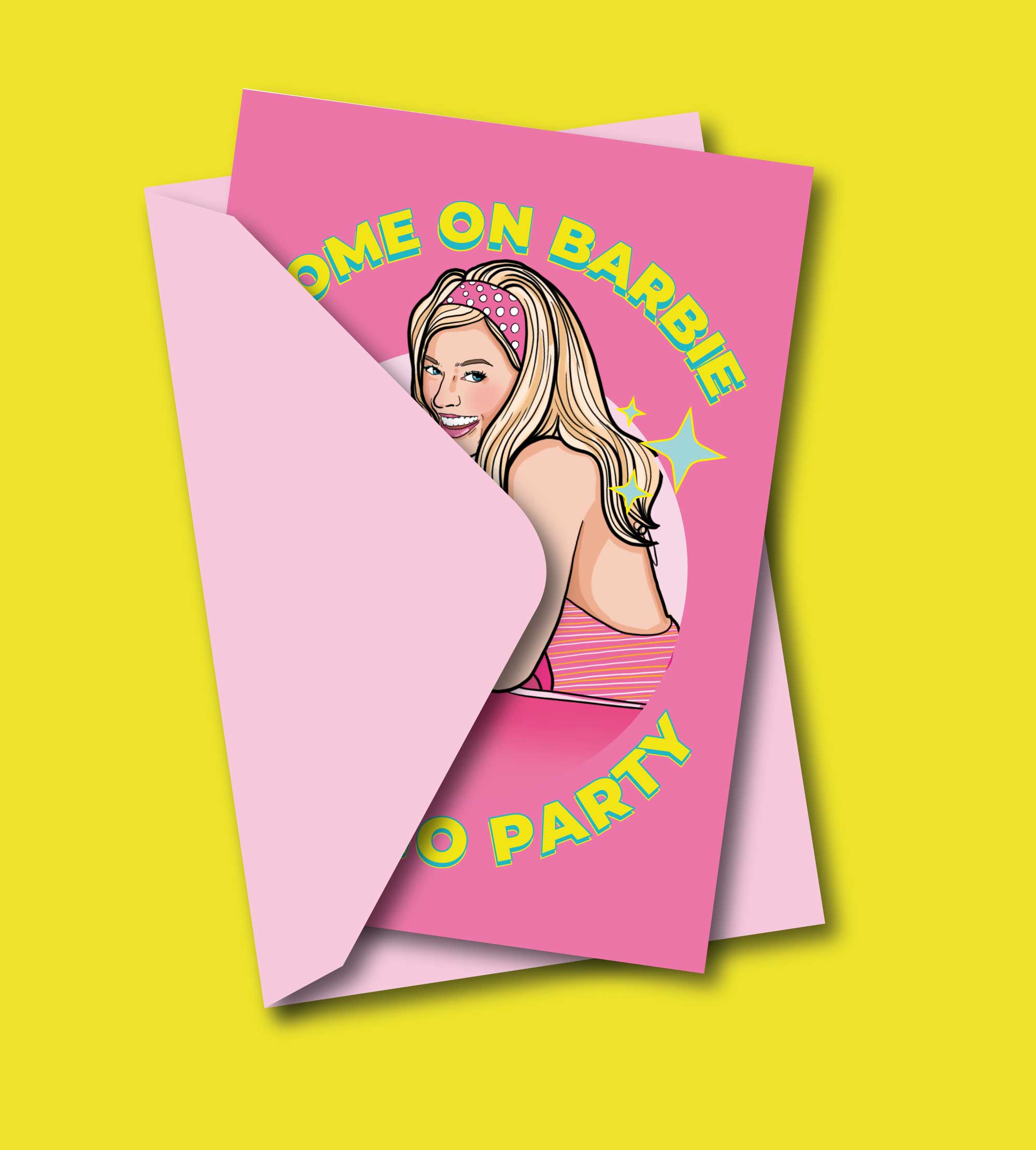 Studio Soph (We Pay Your Import Fees - We Ship DDP) - Vente Cartes d'anniversaire - Carte de vœux « Come On Barbie Let's Go Party »2