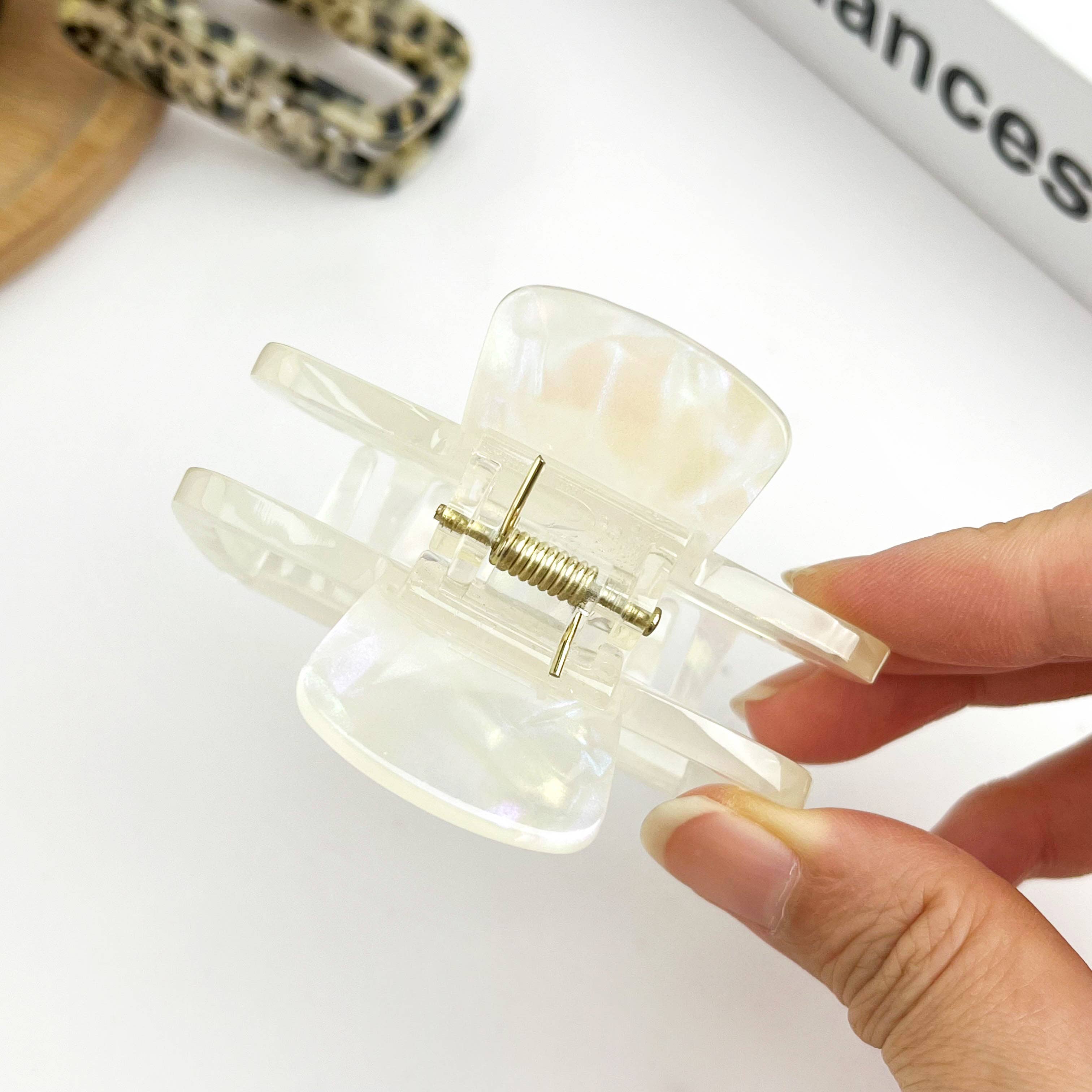 TheDivaSoap - Wholesale Hair Clip - Women's - Classic Rectangle Hollow Claw Clip, Acetate Square Hair Clip6