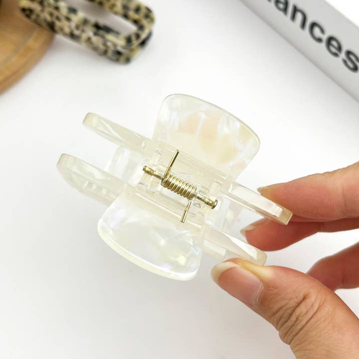 TheDivaSoap - Wholesale Hair Clip - Women's - Classic Rectangle Hollow Claw Clip, Acetate Square Hair Clip6