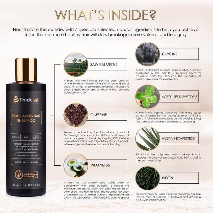 ThickTails - Venta al por mayor Champús para el cabello - Champú estimulante para el crecimiento del cabello | 250 ml2