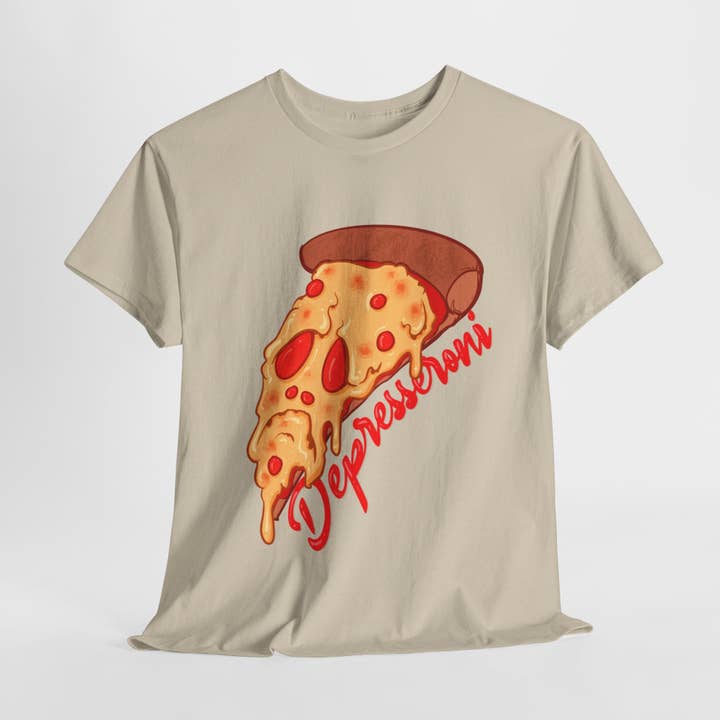 T-shirt en coton épais unisexe Depresseroni pour la vente par LVB Art