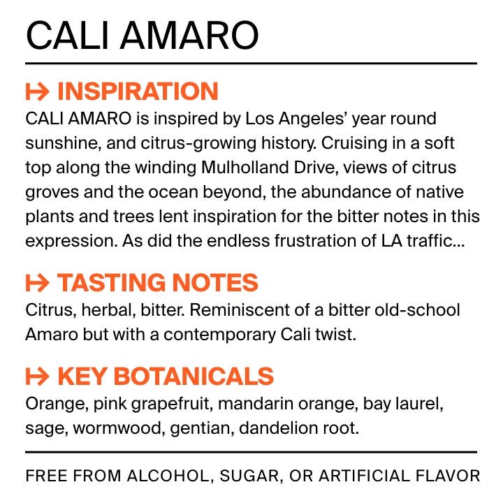 OPTIMIST - Wholesale Non-Alcoholic Spirits/Wine/Beer - OPTIMIST CALI AMARO | Non-Alcoholic Spirit Made from Real Botanicals