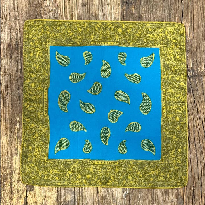 Soidatour madder scroll print pouch - khaki lagoon for wholesale by Artumès & Co