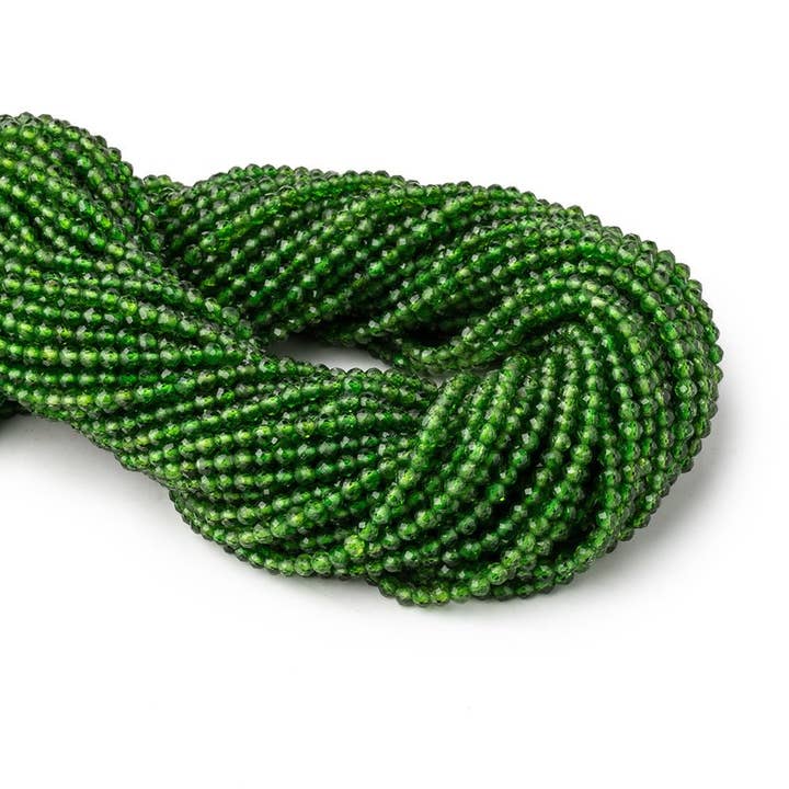Beads of Cambay - Wholesale Beads - 3mm Chrome Diopside Micro Faceted Round Beads 12.5 inch 108 pieces AA1