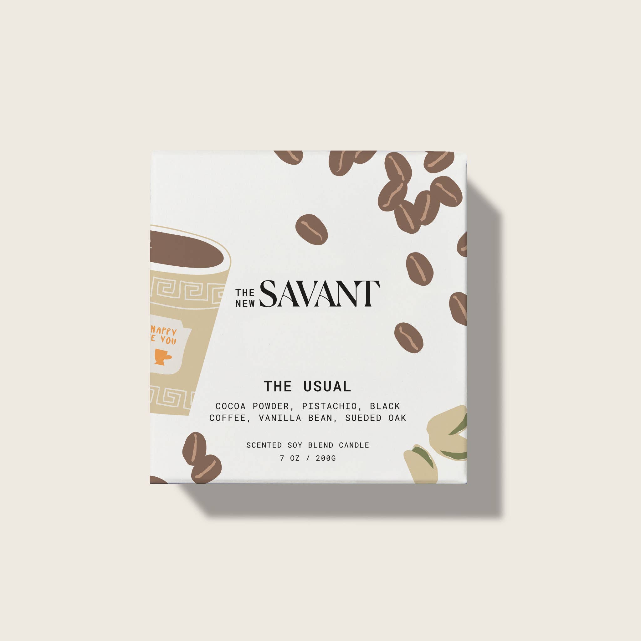 THE NEW SAVANT - Wholesale Jar/Filled Candle - Woody + Gourmand 7oz Soy Blend Candle - The Usual Coffee 1