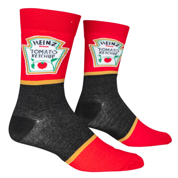 Crazy Socks - Wholesale Socks - Men's - Heinz Ketchup - Mens Crew Folded (Crazy Socks)