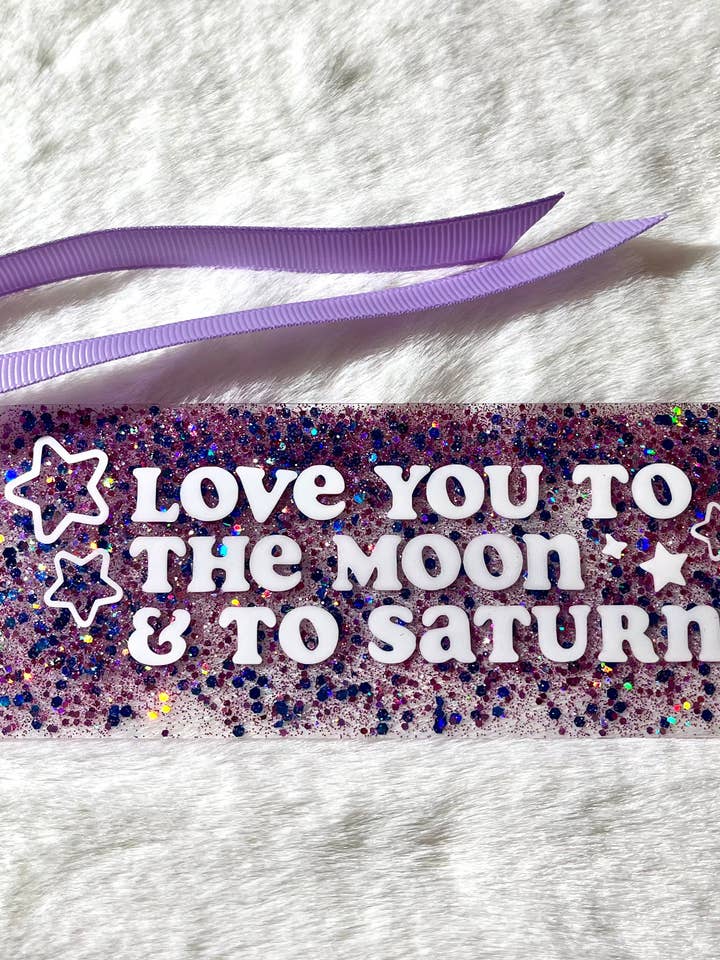 Marcapáginas de acrílico - Te quiero hasta la luna y hasta Saturno para venta al por mayor de Elation Collective