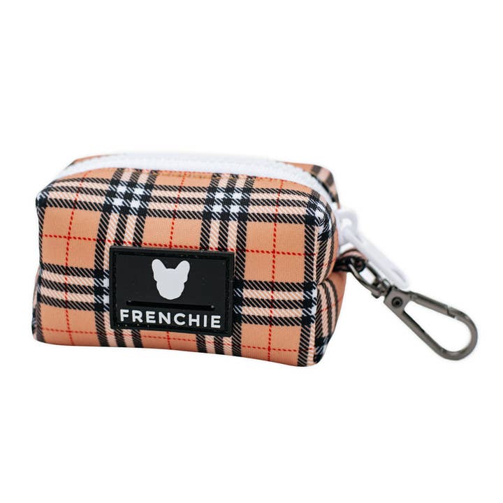 Frenchie – wholesale Bajspåseautomat – Frenchie Poo Väska Hållare - Tan Tartan0