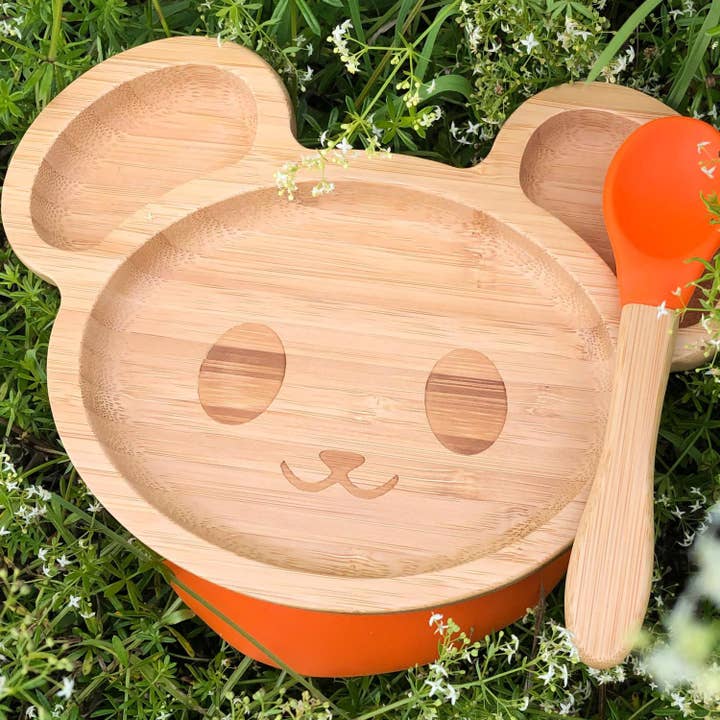 Summerville organic – Großhandel Geschirrset – Kind & Baby – Bambusgeschirr für Kinder Maus Orange