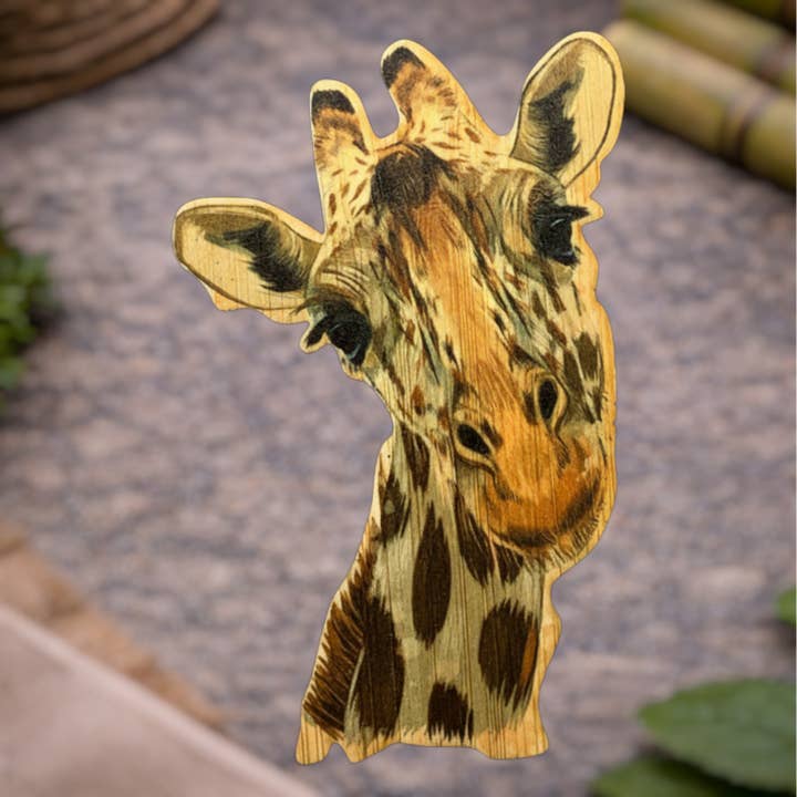 Bamboo Wood Stickers - Wholesale Sticker - Giraffe Head