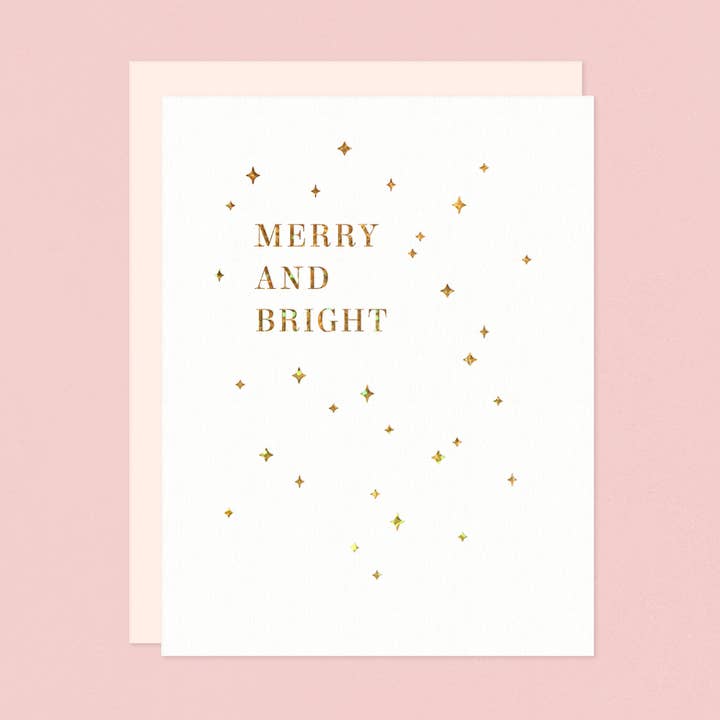 Missive - Wholesale Christmas Card - Merry and Bright Foil Holiday Card0