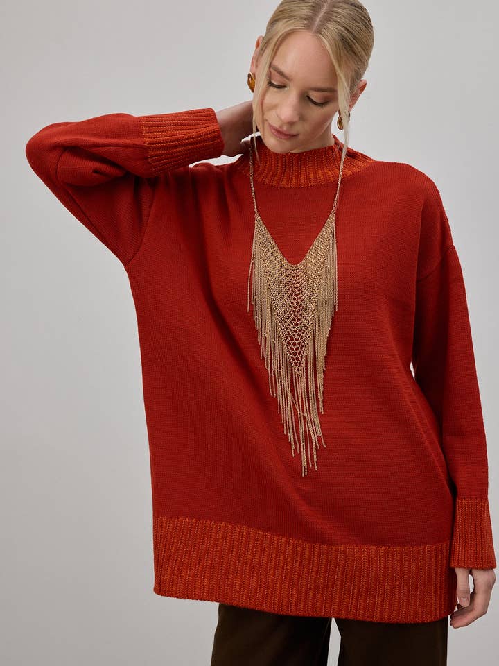 RIBBED LONG KNITTED SWEATER for wholesale by Touché Privé