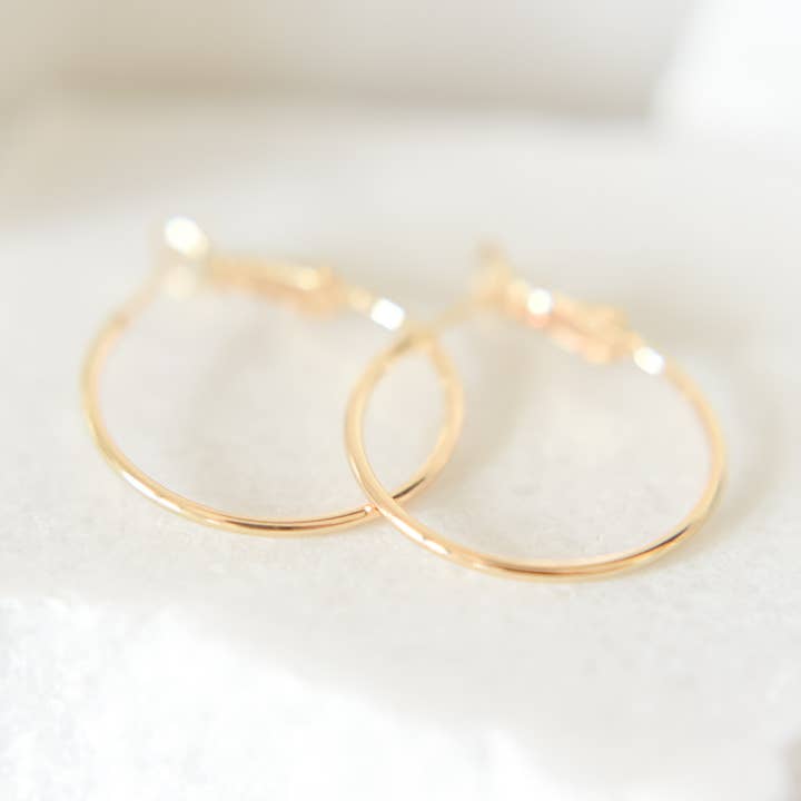 18k gold plated hoops -earrings- hypoallergenic for wholesale by Bella Rey jewelry