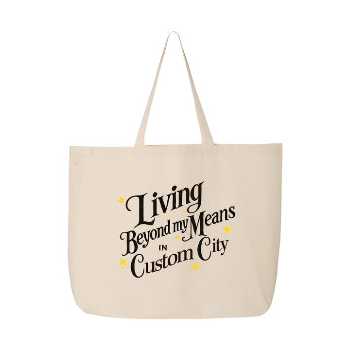 Calm Down Caren - Wholesale Tote Bag - Women's - Living Beyond My Means In Custom City -Large Canvas Tote Bag