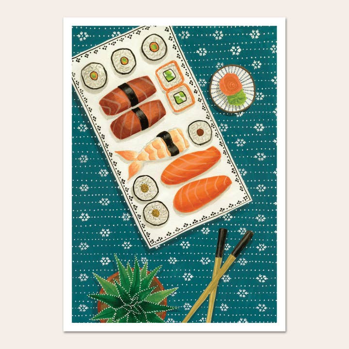 Sushi A4 poster for wholesale by MÉLANIE VOITURIEZ
