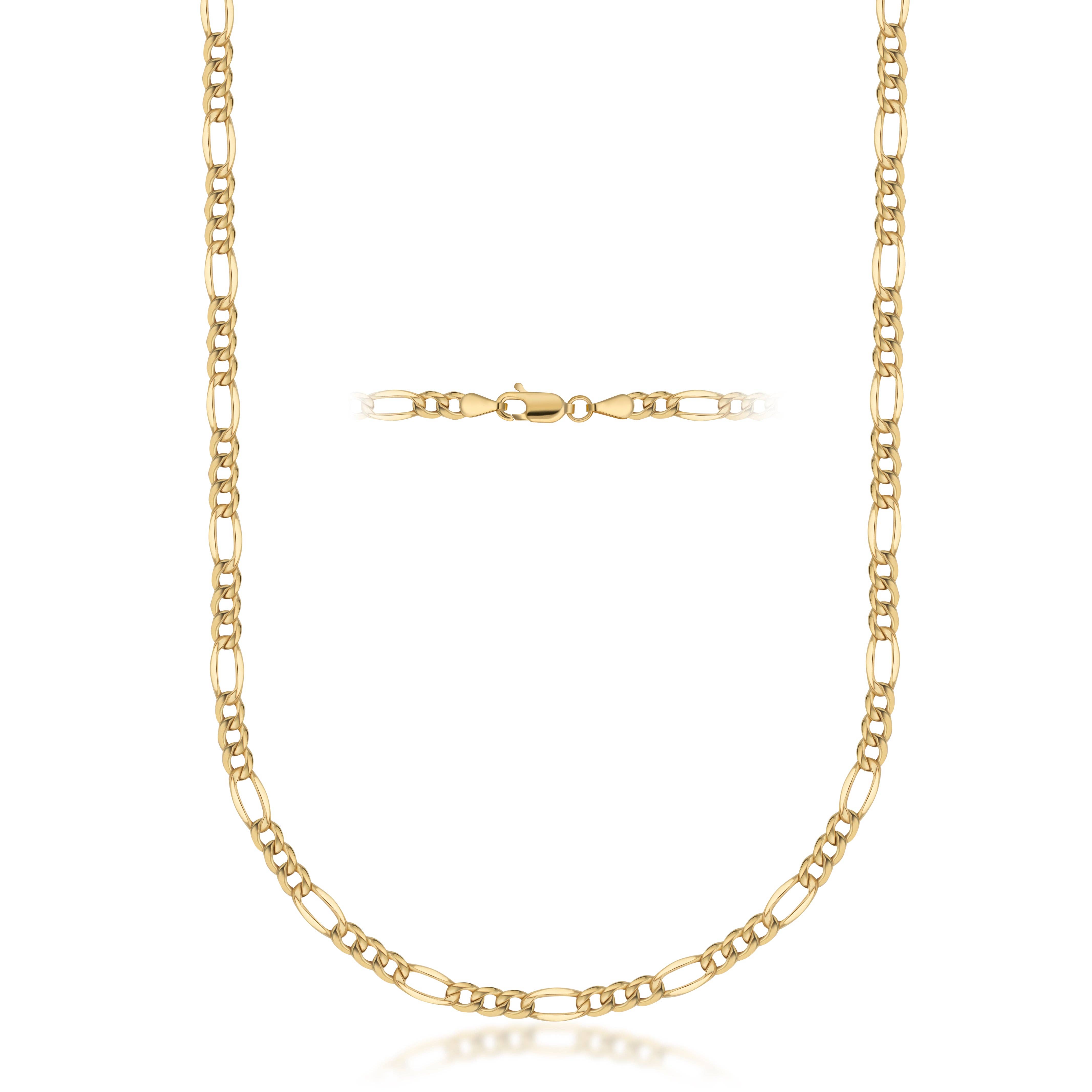 14K Gold Figaro Chain Necklaces for wholesale on Faire0