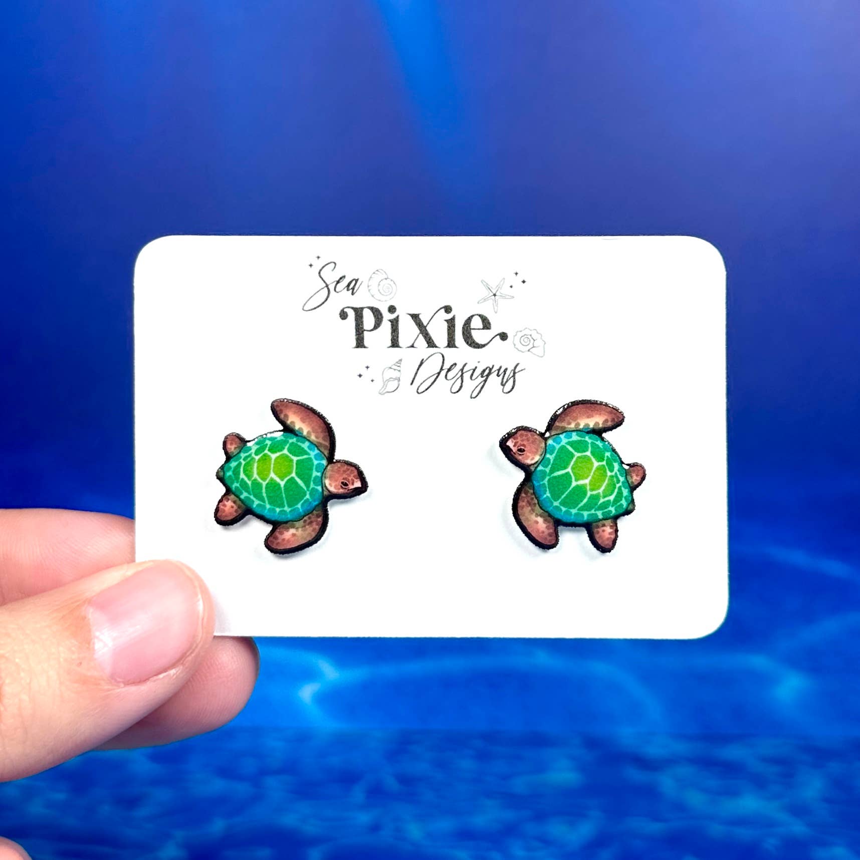 Sea Pixie Designs - Wholesale Knopjes/oorstekers - Zeeschilpad Oorbellen, Kust & Lichtgewicht
