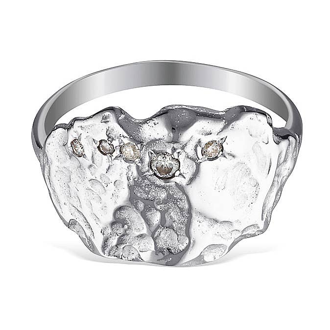 Starry Night zilveren getextureerde ring voor wholesale door Barefoot and Blonde