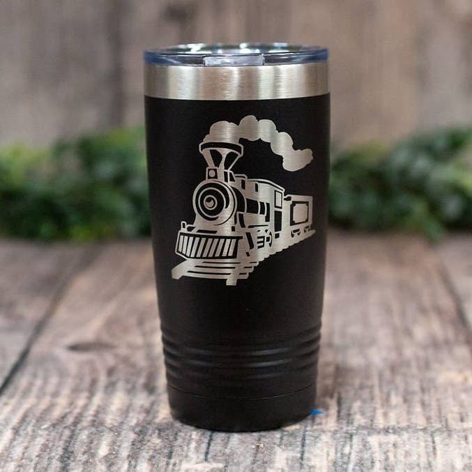 Train Engine Locomotive - Engraved Stainless Steel Tumbler for wholesale by 3C Etching