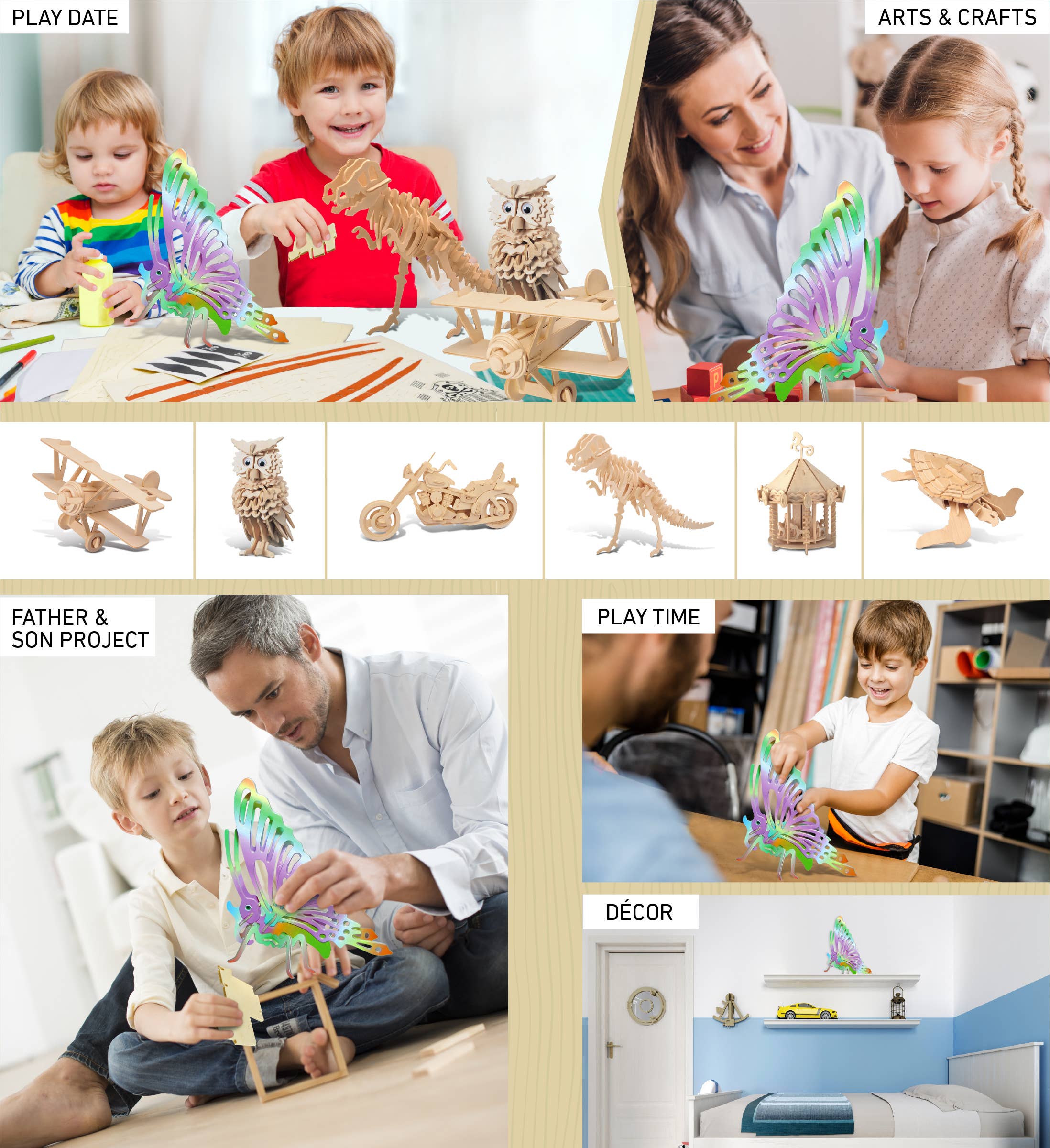 Cota Global – Großhandel Puzzle – Kinder – Beleuchtete 3D-Puzzles - Schmetterling3