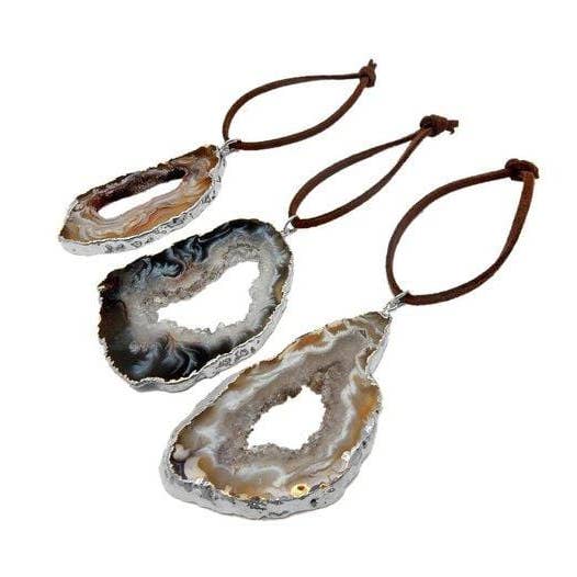 Rock Paradise - Vente Objets de décoration - Décoration de Noël Freeform en agate à bordure argentée1