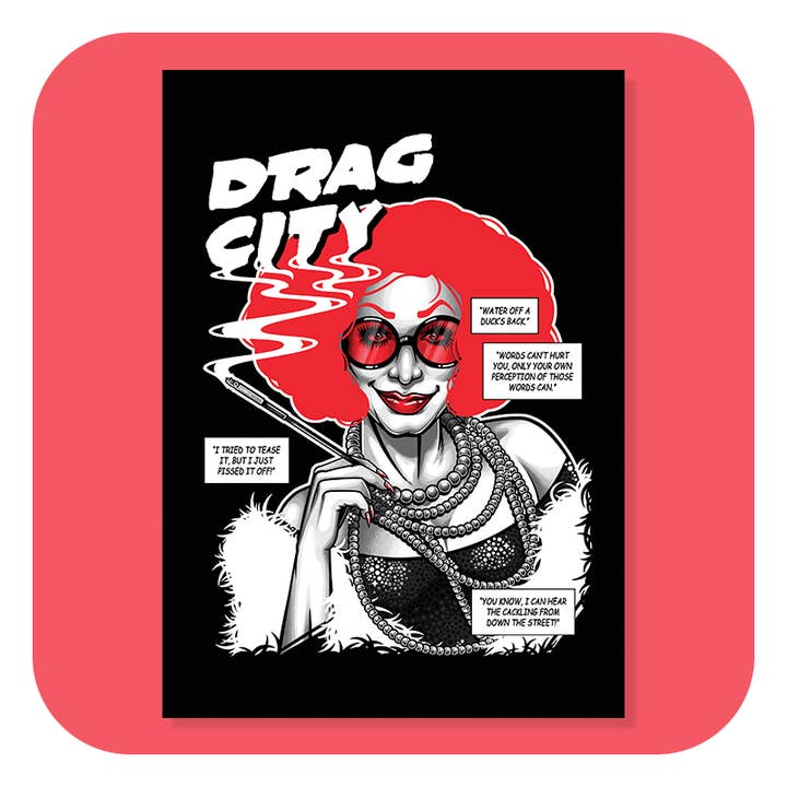 Stampa A4 Drag City Jinkx Monsoon per la vendita all'ingrosso da parte di Gilles Bone Illustrations