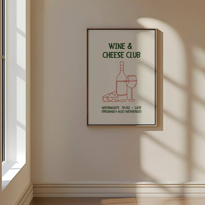keins wie deins - Vente Poster - Poster d'art « Wine & Cheese Club » 40x50 | Poster, Print